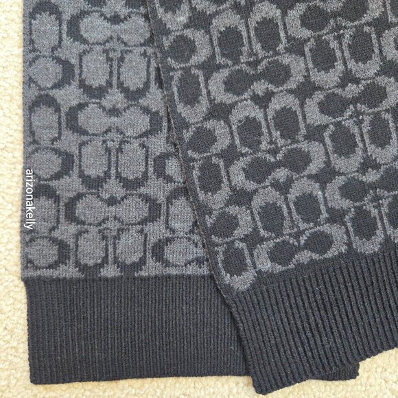 Coach Accessories - NWOT Coach Signature C Knit Wool Scarf Merino Reversible